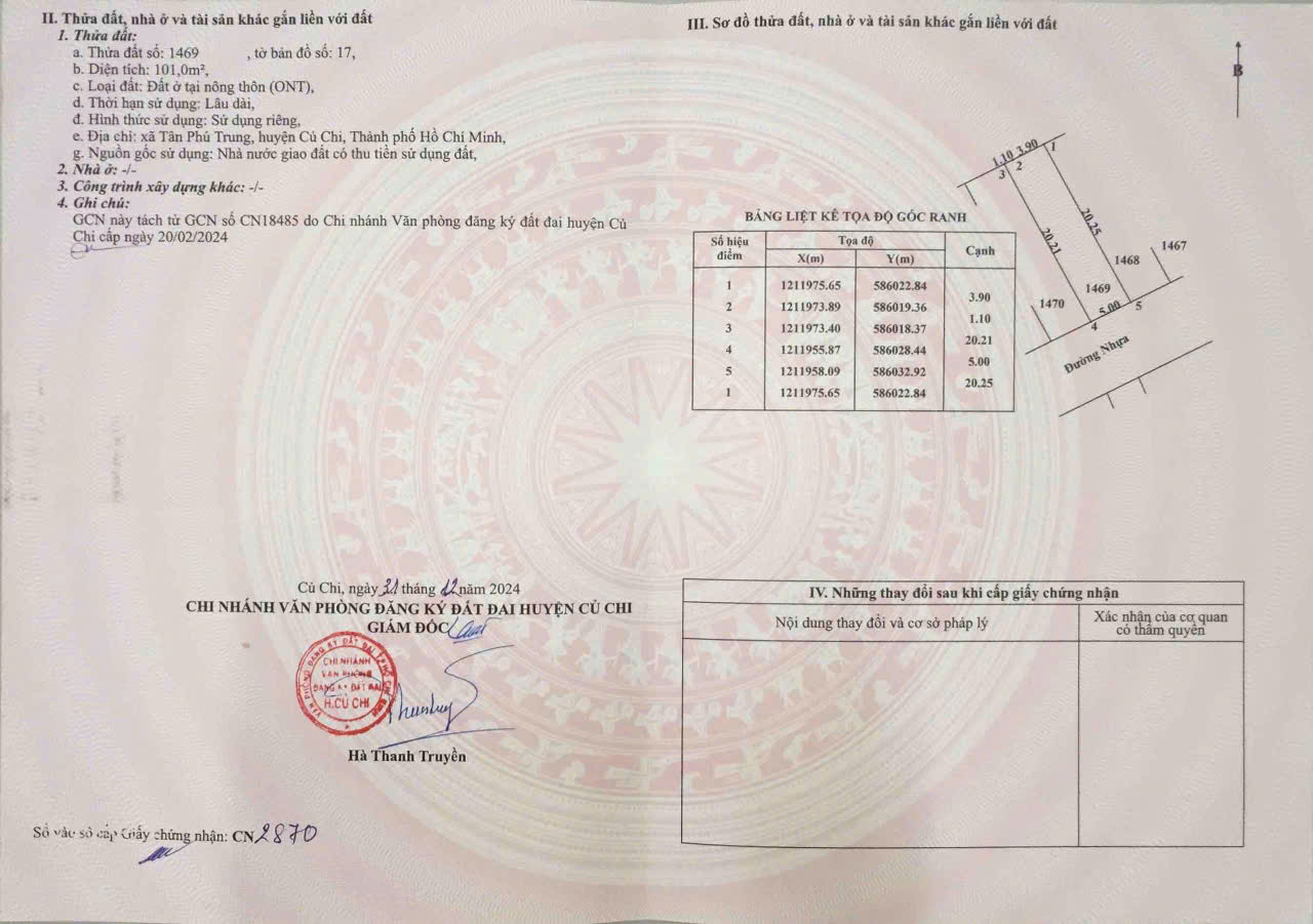 Sổ hồng khu dân cư Tân Phú Trung